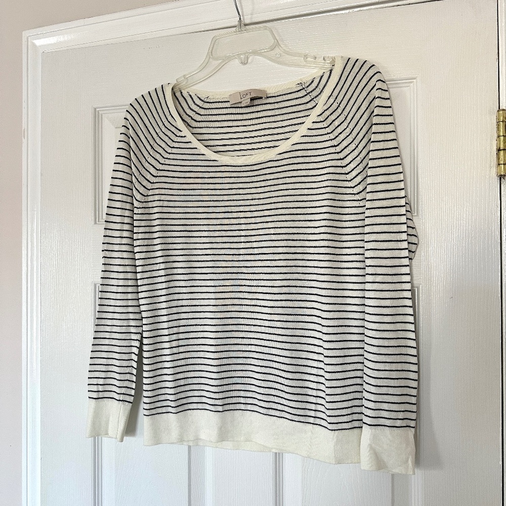 LOFT Stripe Lightweight Sweater M